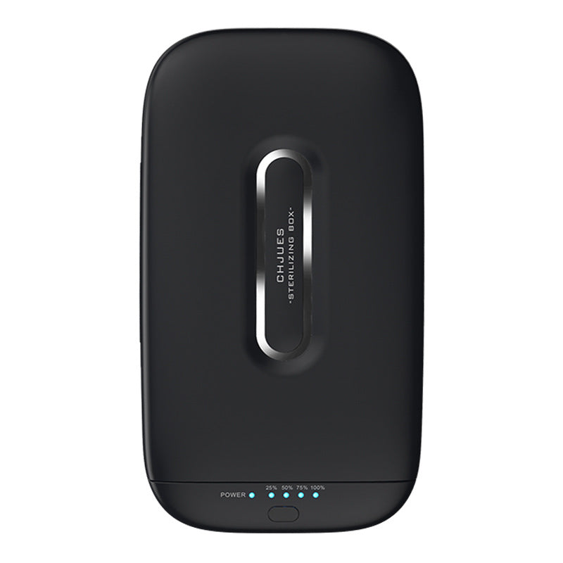 UV sanitizer box with earbuds and accessories
