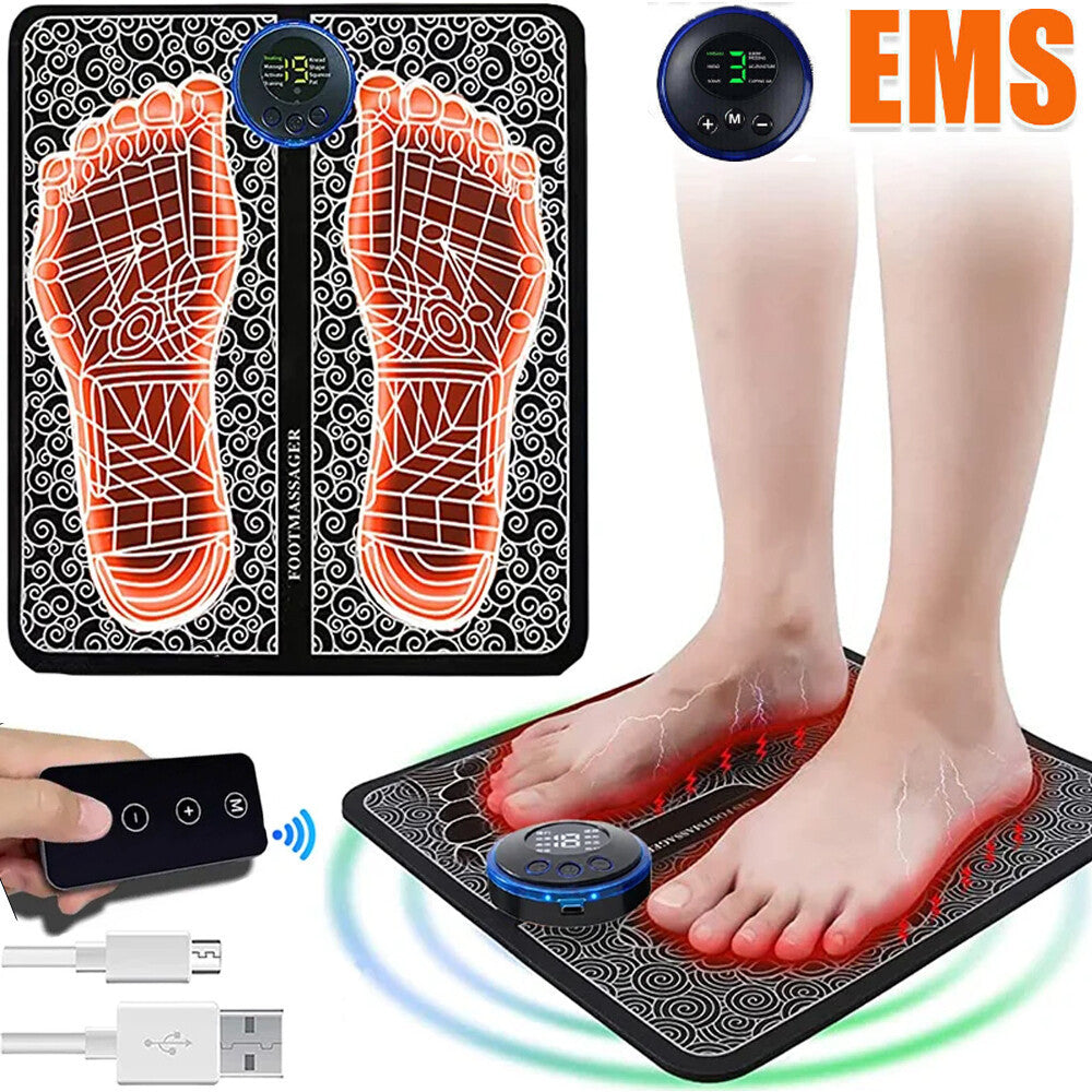 EMS foot massager mat both feet placement