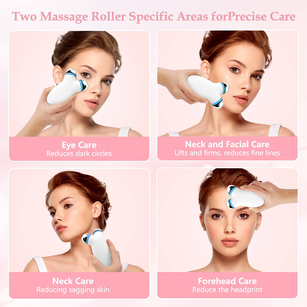 Anti-aging facial device in use on face