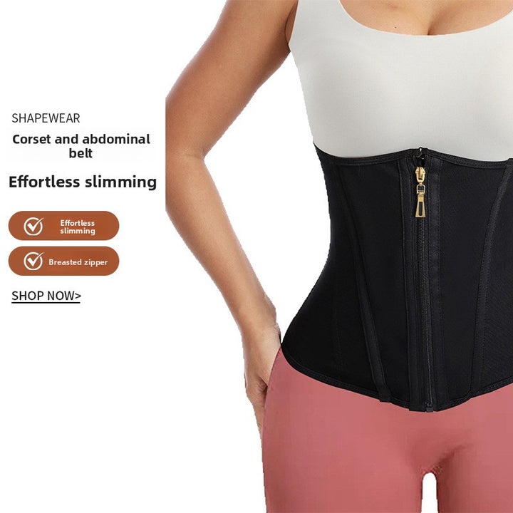 Waist trainer belt button closure