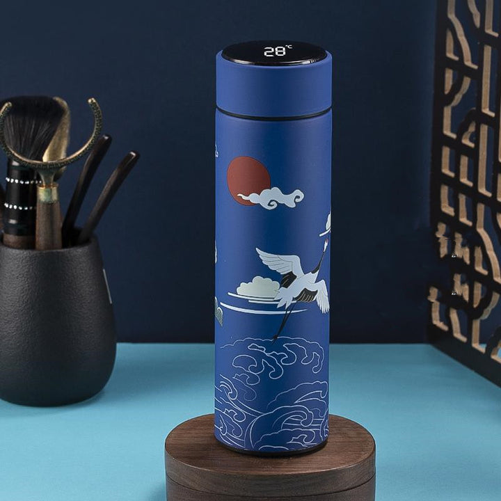 LED temperature display cup on desk lifestyle