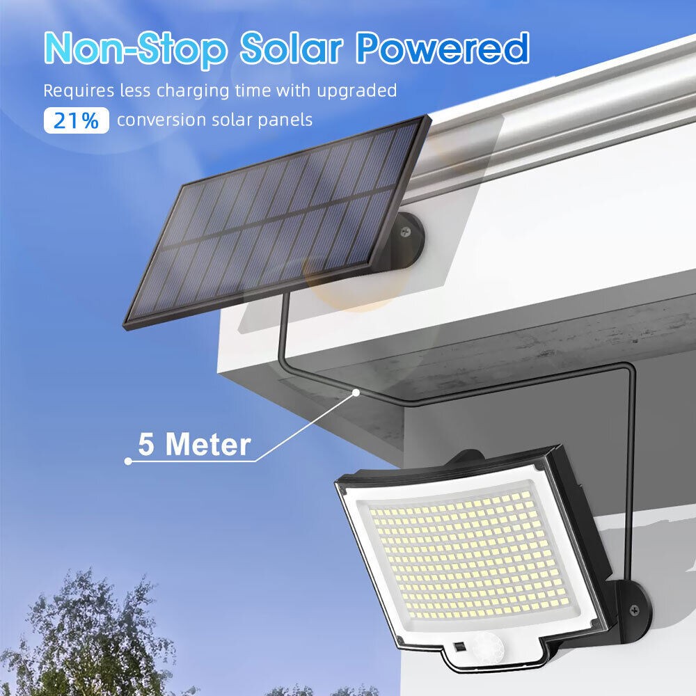 222 LED solar flood light security lamp