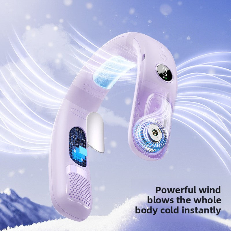 USB Rechargeable Bladeless Neck Fan with Semiconductor Cooling