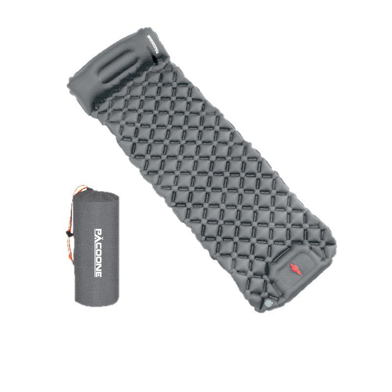 Outdoor sleeping pad foot pump inflation