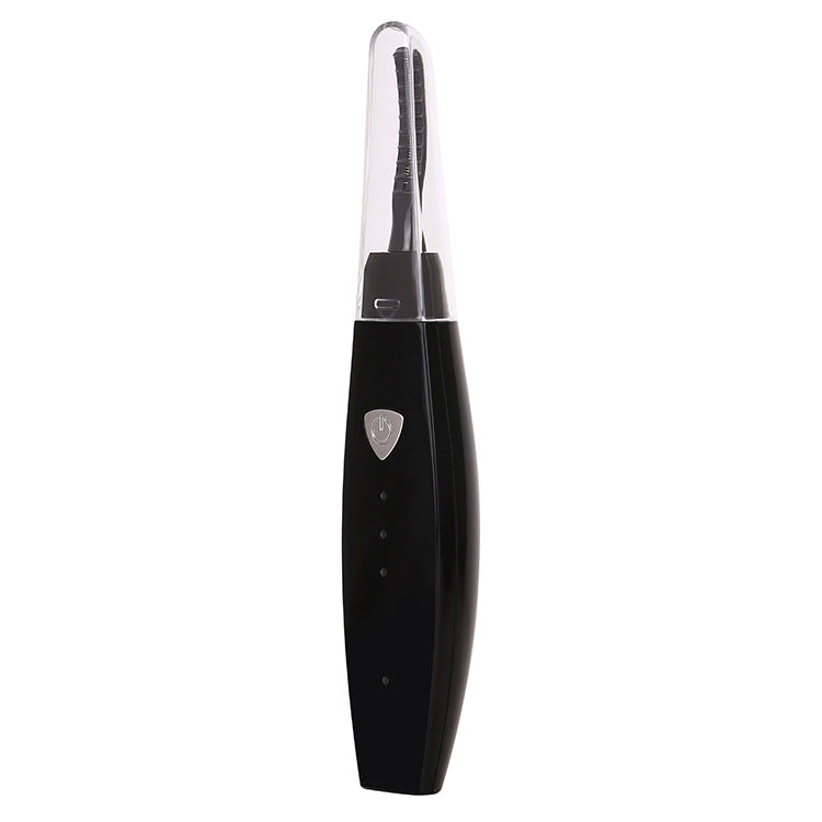 Heated eyelash curler showing anti-scald comb design