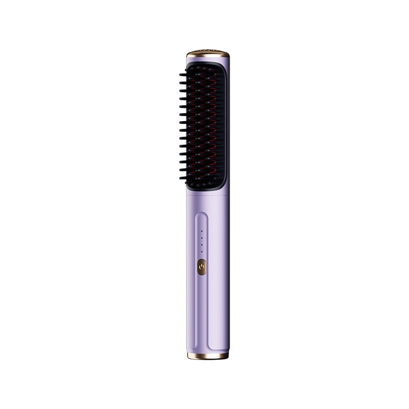 Wireless hair comb curling function in use