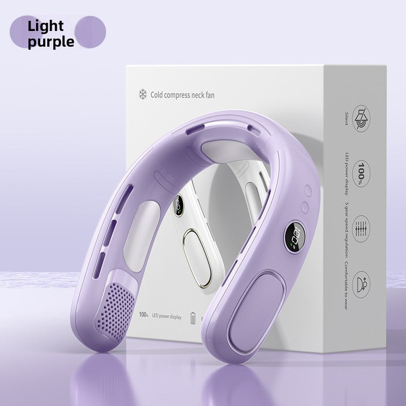 USB Rechargeable Bladeless Neck Fan with Semiconductor Cooling
