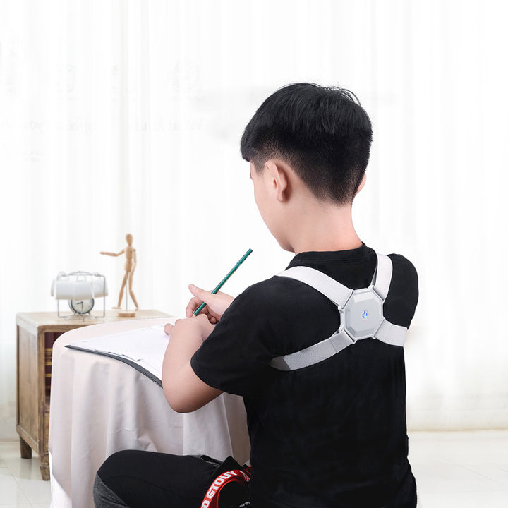 Smart posture corrector in use on back