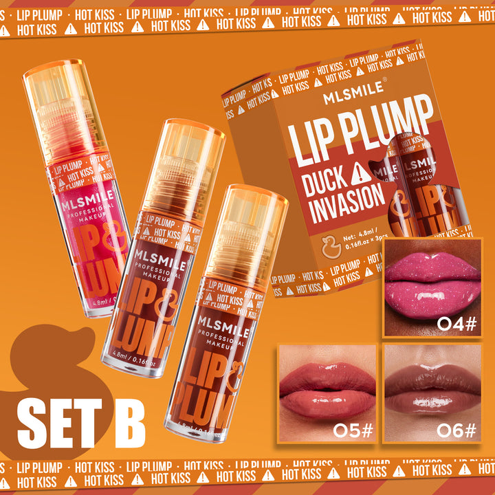 Lip gloss treatment applied on lips