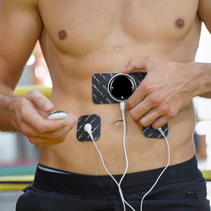 TENS EMS pulse massager packaging and pads